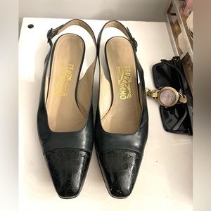 Ferragamo flat sandal. NEEDS heels very cute and very good condition.